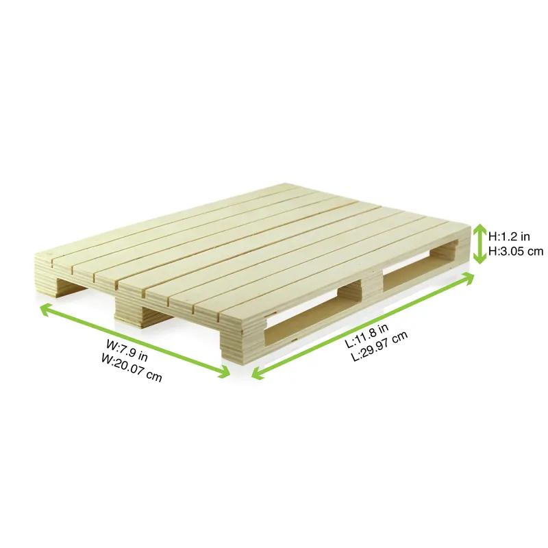 Pallet 11.8X7.9X1.2 IN Natural Wood 16 Count/Case