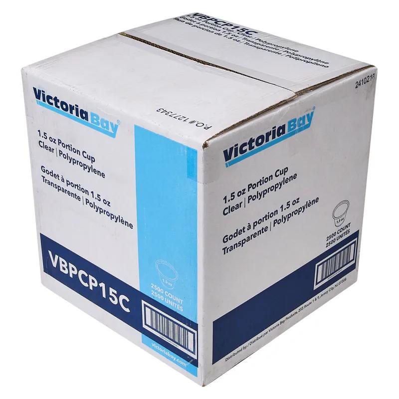 Victoria Bay Souffle & Portion Cup 1.5 OZ PP Clear Round 50 Count/Pack 50 Packs/Case 2500 Count/Case