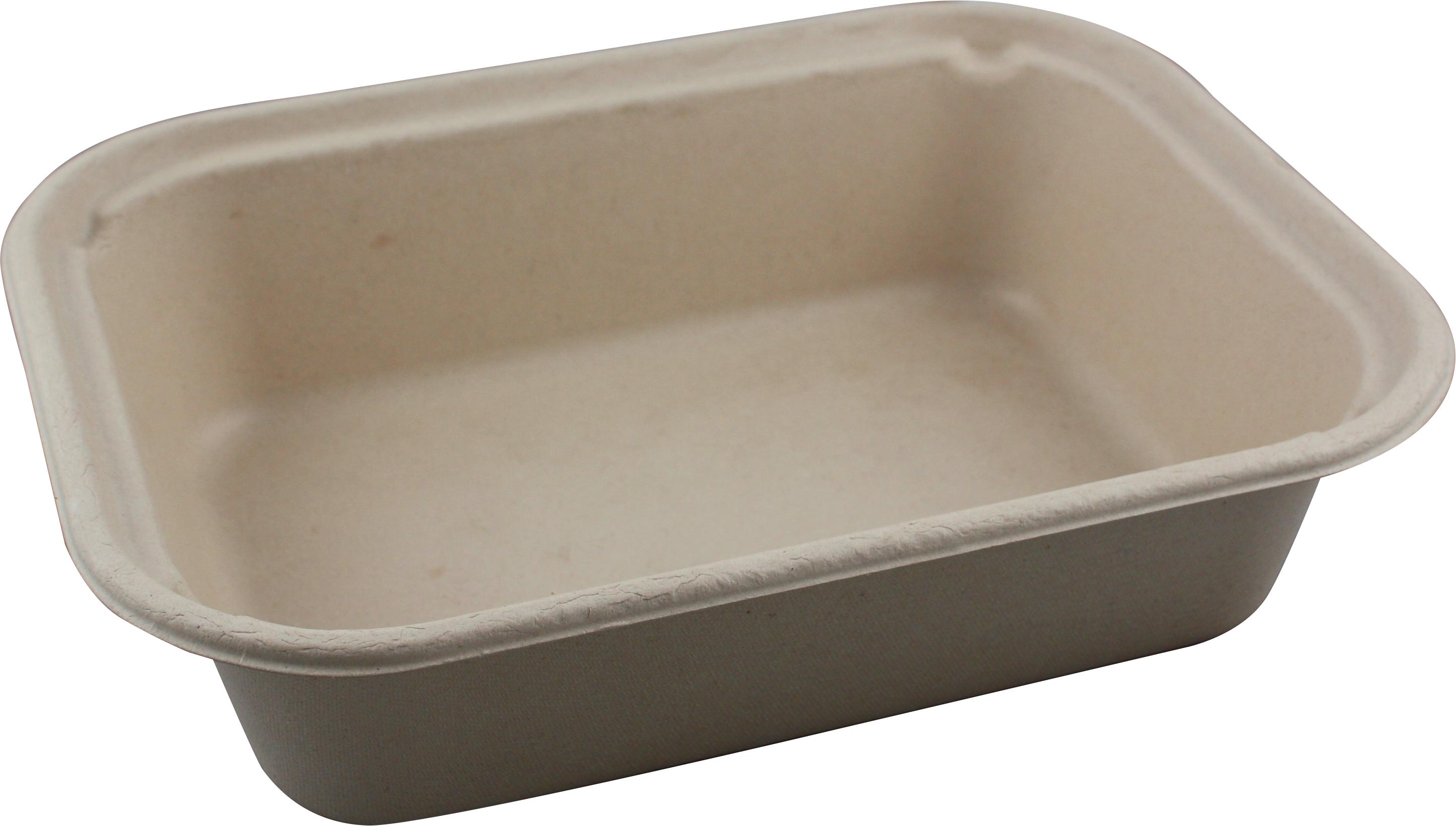 Food Container Base 60 OZ Pulp Fiber Kraft Rectangle 400/Case