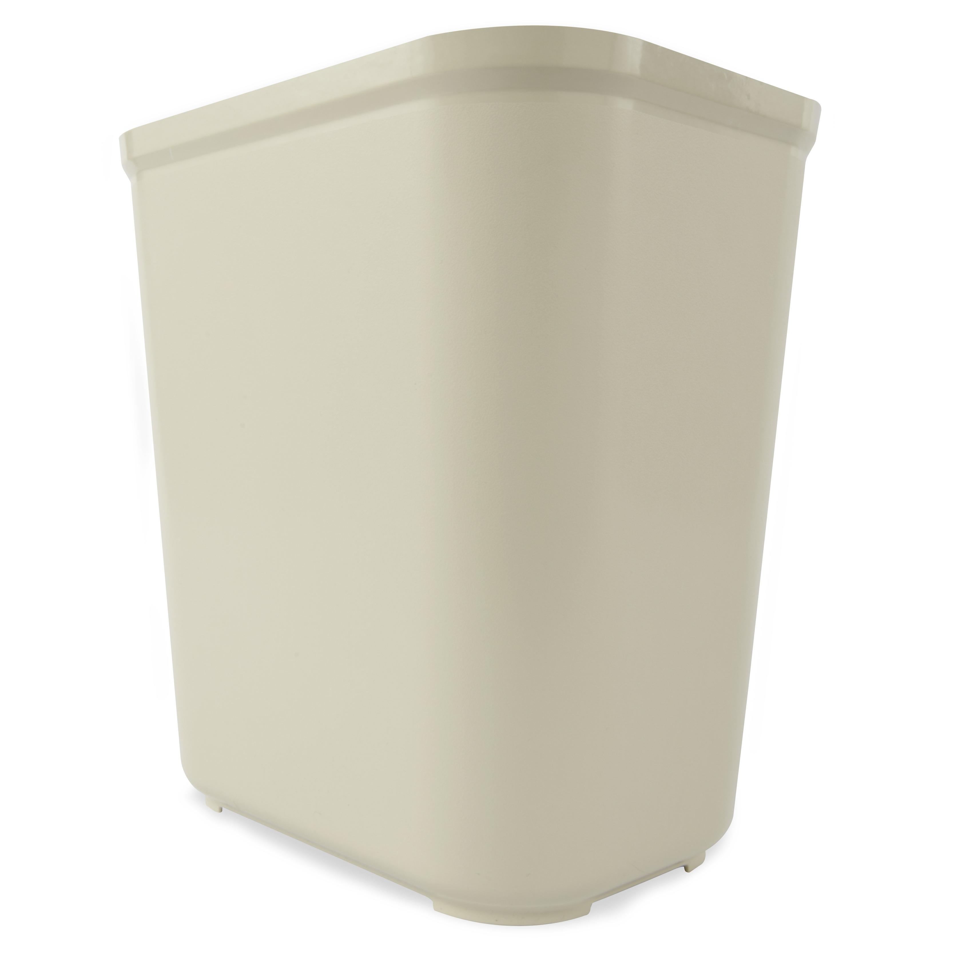 Trash Can 14.5X10.5X16 IN 7 GAL 28 QT Beige Rectangle Resin Fire Resistant Deskside 1/Each