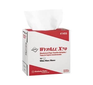 WypAll® X70 Cleaning Rag 8.34X16.8 IN Medium Duty HEF White Pop-Up Box 96 Count/Pack 10 Box/Case 1000 Count/Case