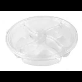 Take-Out Container Base & Lid Combo 32 OZ 4 Compartment Clear Round 50/Case