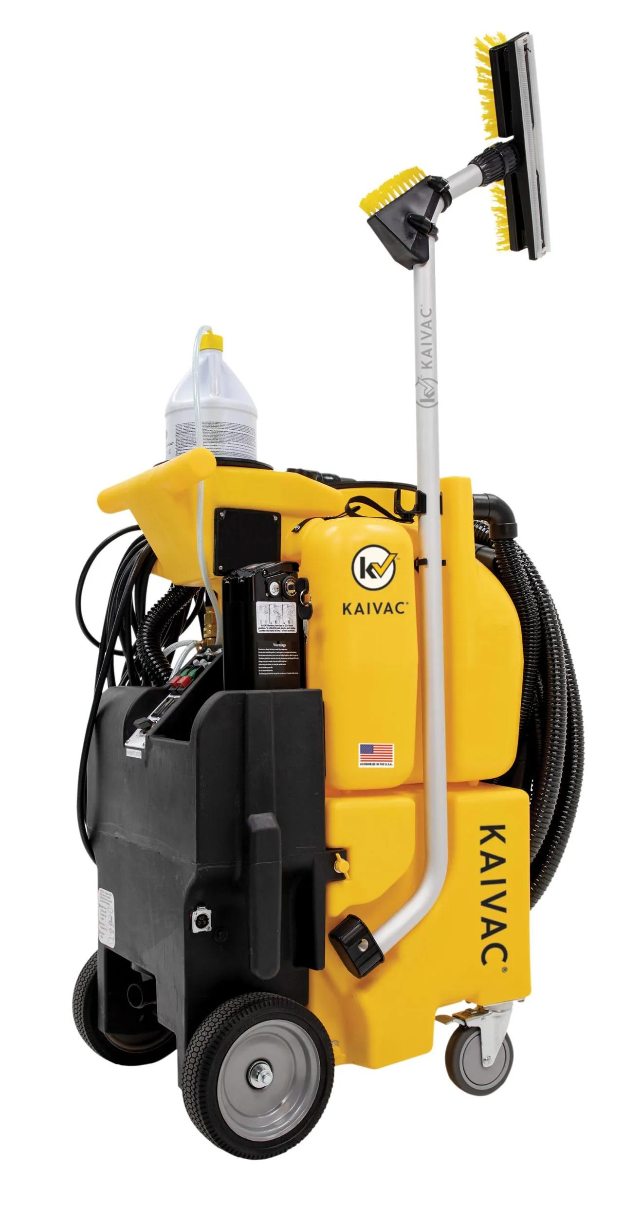 KaiVac® Restroom Cleaning Machine 40X28X22 IN 17 GAL 14IN Yellow 110V 500 PSI With 50FT Cord No Touch Cleaning 1/Each