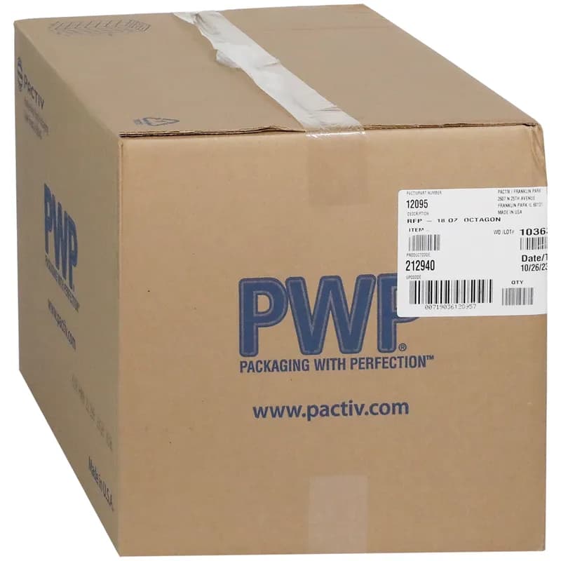 Take-Out Container Hinged With Dome Lid 6.5X6.5X3.25 IN PET Black Clear Octagon 150/Case