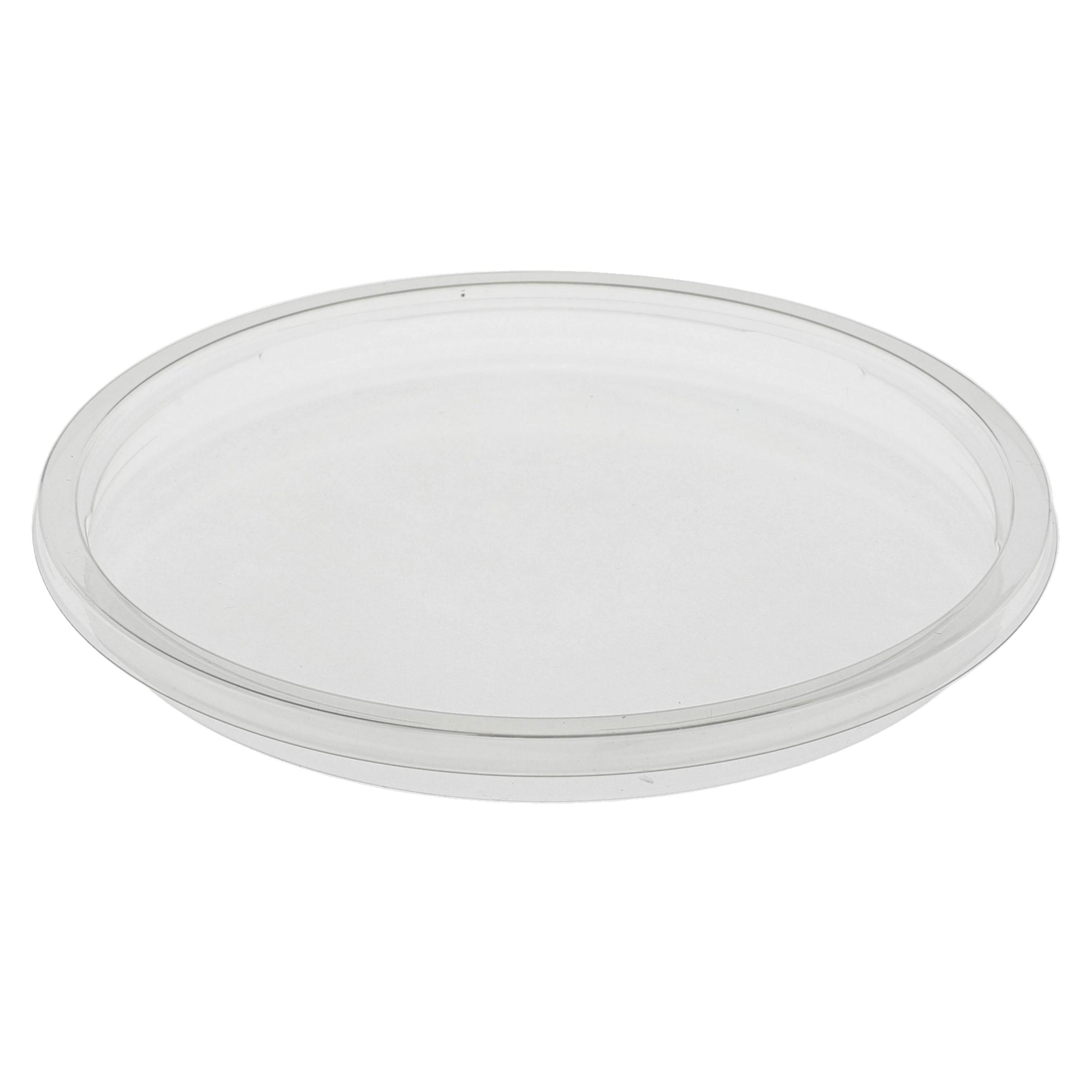 Lid Flat RPET Clear Round For 8-28 OZ Deli Container Unhinged 1000/Case