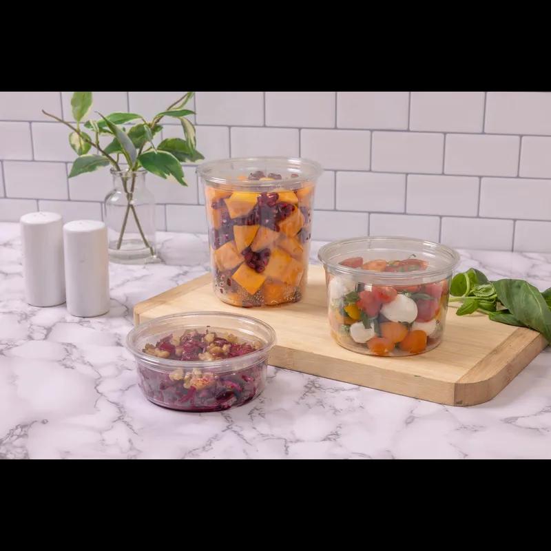 Lid Flat RPET Clear Round For 8-28 OZ Deli Container Unhinged 1000/Case