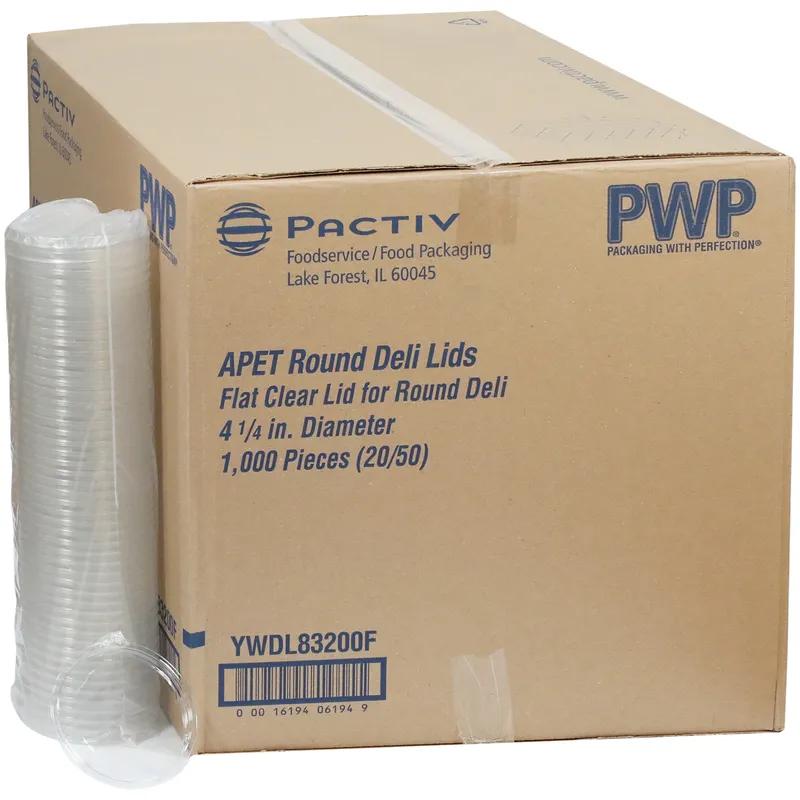 Lid Flat RPET Clear Round For 8-28 OZ Deli Container Unhinged 1000/Case