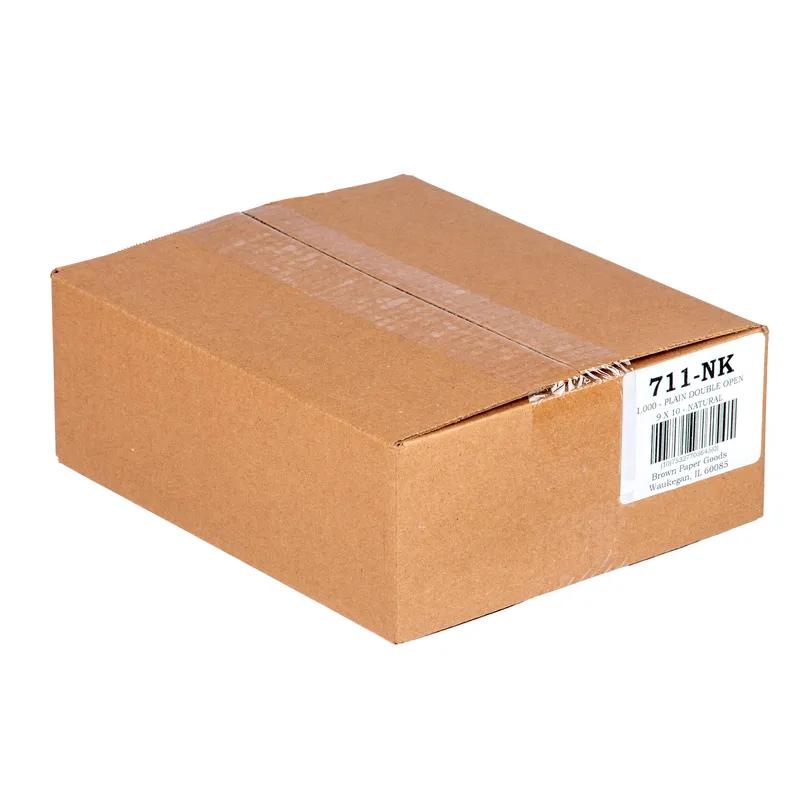 Bag 9X10 IN Paper Natural Plain With Double Open Closure 1000/Case