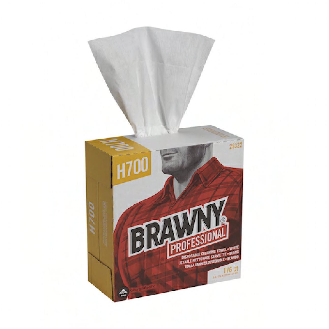 Brawny® Professional Shop Towel 12.4X9 IN Heavy White 176 Count/Box 10 Box/Case 1760 Count/Case