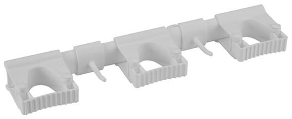 Vikan® Wall Bracket System 16.5X3.4X1.9 IN White Polypropylene (PP) & (TPE) Rubber Polyamide Hi-Flex 1/Each
