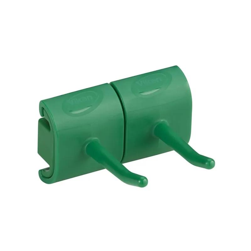 Vikan® Wall Bracket 3.2X3.1X1.9 IN Green Polypropylene (PP) Polyamide Hygienic Double Hook Module 1/Each