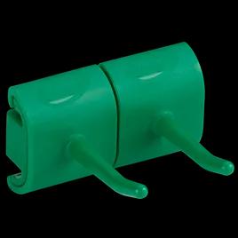 Vikan® Wall Bracket 3.23 IN Green PP Hygienic Double Hook Module 1/Each