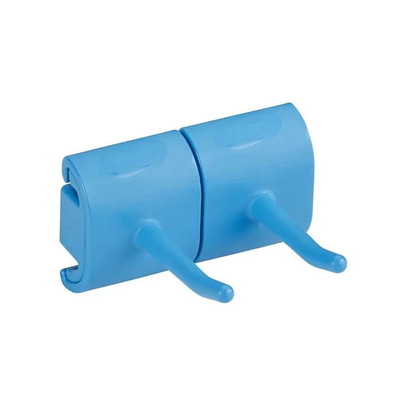 Vikan® Wall Bracket 3.2X3.1X1.9 IN Blue Polypropylene (PP) Polyamide Hygienic Double Hook Module 1/Each