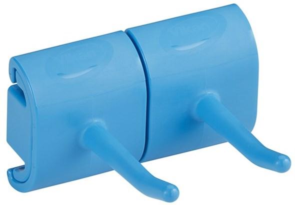Vikan® Wall Bracket 3.2X3.1X1.9 IN Blue Polypropylene (PP) Polyamide Hygienic Double Hook Module 1/Each