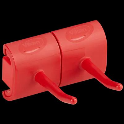 Vikan® Wall Bracket 3.23 IN Red PP Hygienic Double Hook Module 1/Each