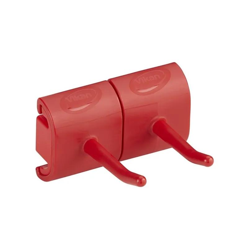 Vikan® Wall Bracket 3.2X3.1X1.9 IN Red Polypropylene (PP) Polyamide Hygienic Double Hook Module 1/Each