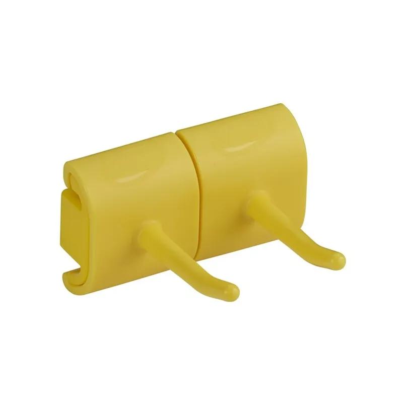 Vikan® Wall Bracket 3.2X3.1X1.9 IN Yellow Polypropylene (PP) Polyamide Hygienic Double Hook Module 1/Each