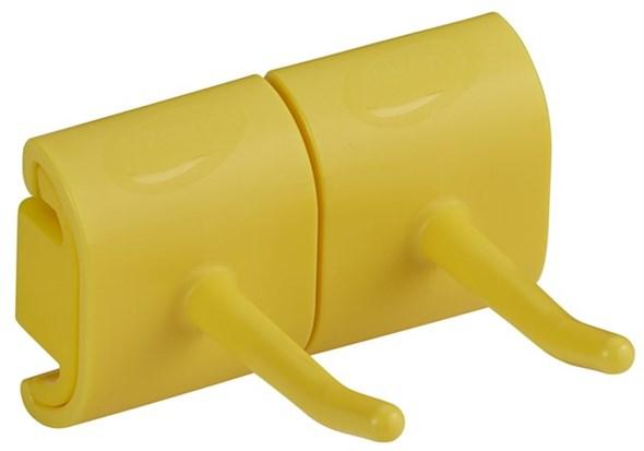 Vikan® Wall Bracket 3.2X3.1X1.9 IN Yellow Polypropylene (PP) Polyamide Hygienic Double Hook Module 1/Each