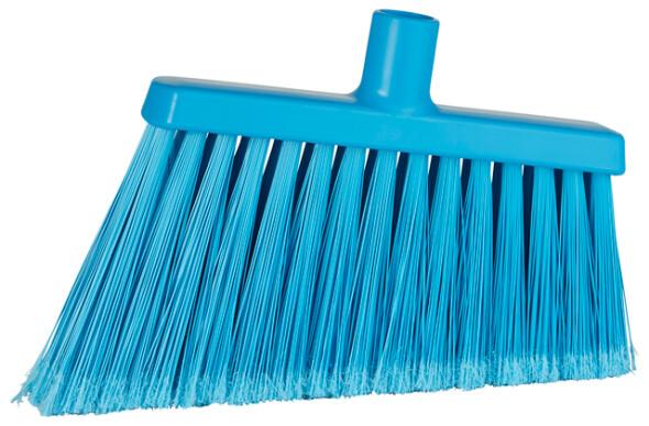 Vikan® Broom 11.4X1.6X8.7 IN Blue PP Stainless Steel Polyester PET Angled Split Bristle 1/Each