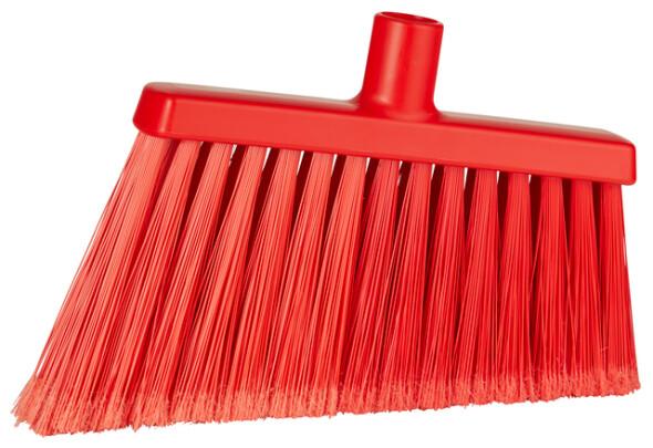 Vikan® Broom 11.4X1.6X8.7 IN Red PP Stainless Steel Polyester PET Angled Split Bristle 1/Each
