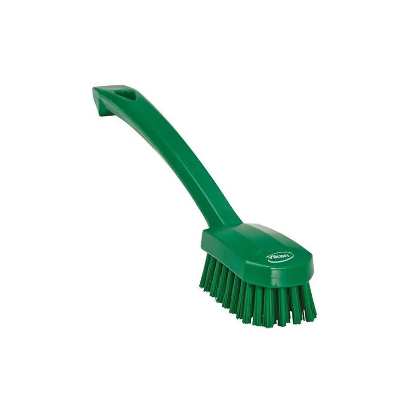 Vikan® Utility Brush 10.2X1.6X2.8 IN Medium (MED) Polyester Polypropylene (PP) Stainless Steel Green 1/Each