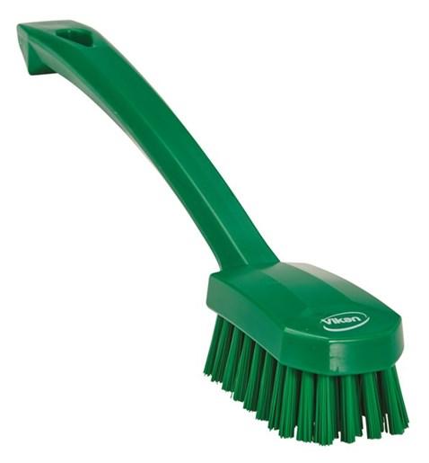 Vikan® Utility Brush 10.2X1.6X2.8 IN Medium (MED) Polyester Polypropylene (PP) Stainless Steel Green 1/Each