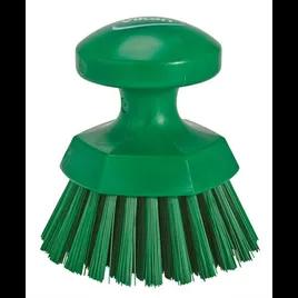 Vikan® Scrub Hand Brush 4.3X4.3X4.3 IN PP Polyester Stainless Steel Green Round Ergonomic Hard 1/Each