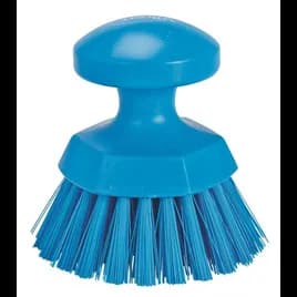 Vikan® Scrub Hand Brush 4.3X4.3X4.3 IN PP Polyester Stainless Steel Blue Round Ergonomic Hard 1/Each