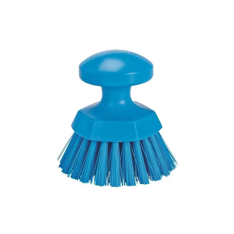 Vikan® Scrub Hand Brush 4.3X4.3X4.3 IN PP Polyester Stainless Steel Blue Round Ergonomic Hard 1/Each