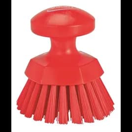 Vikan® Scrub Hand Brush 4.3X4.3X4.3 IN PP Polyester Stainless Steel Red Round Ergonomic Hard 1/Each