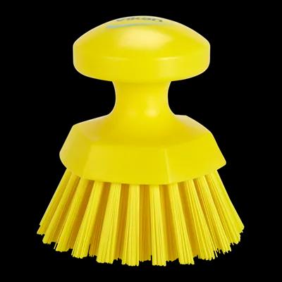 Vikan® Scrub Hand Brush 5 IN PP Polyester Yellow Round Ergonomic Hard 1/Each