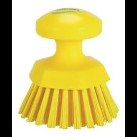 Vikan® Scrub Hand Brush 4.3X4.3X4.3 IN PP Polyester Stainless Steel Yellow Round Ergonomic Hard 1/Each