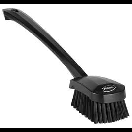 Vikan® Scrub Brush 16.3X2.8X3 IN PP Polyester Stainless Steel Black Long Handle Stiff Bristles 1/Each