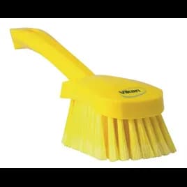 Vikan® Washing Brush 10.6X2.8X3.3 IN PP Polyester Stainless Steel Yellow Soft Bristles Short Handle 1/Each