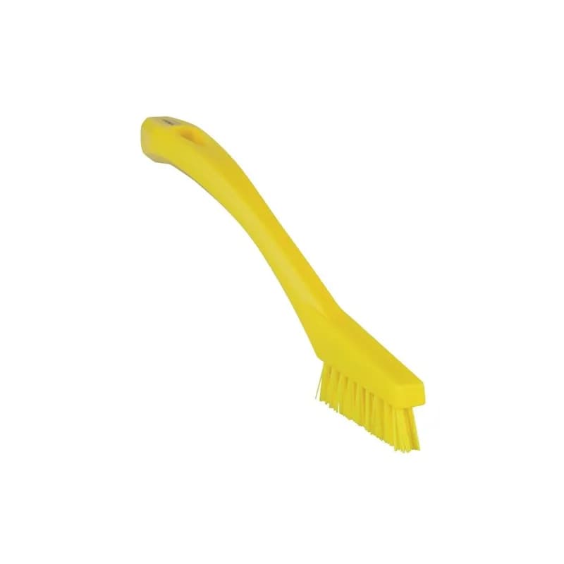 Vikan® Detail Brush 8.1X0.8X1.2 IN PP Polyester Stainless Steel Yellow Extra Stiff Bristles 1/Each
