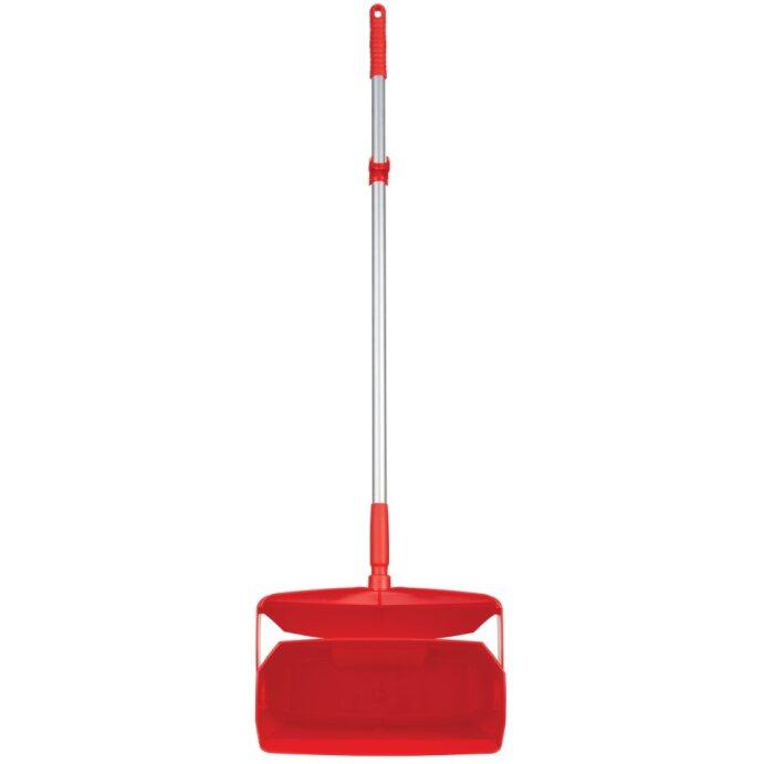 Vikan® Lobby Dust Pan 14.6X7.1X47.5 IN Red PP Anodized Aluminum 1/Each