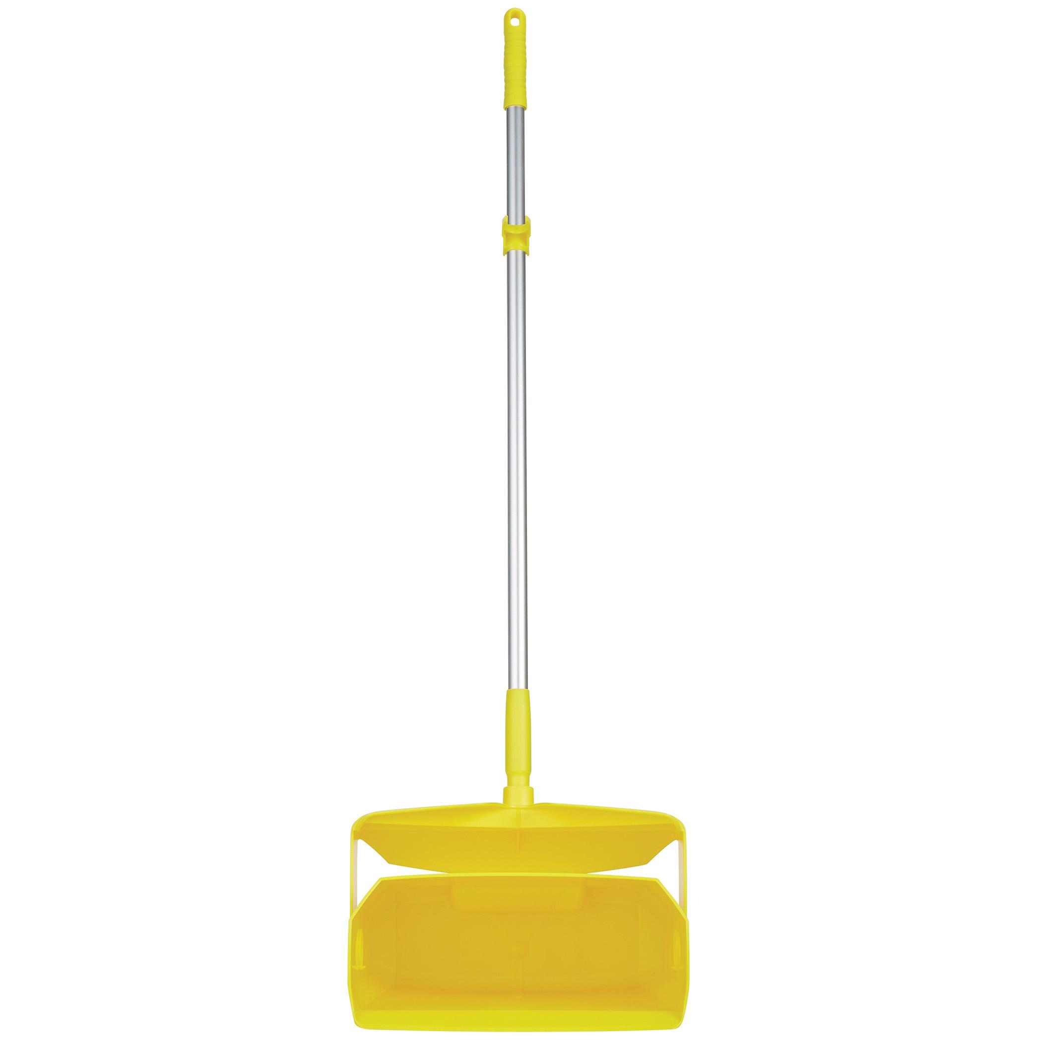 Vikan® Lobby Dust Pan 14.6X7.1X47.5 IN Yellow PP Anodized Aluminum 1/Each