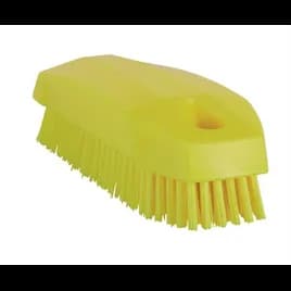 Vikan® Hand & Nail Brush 5.1X2X1.6 IN Small (SM) PP Polyester Stainless Steel Yellow Hard With Hole 1/Each