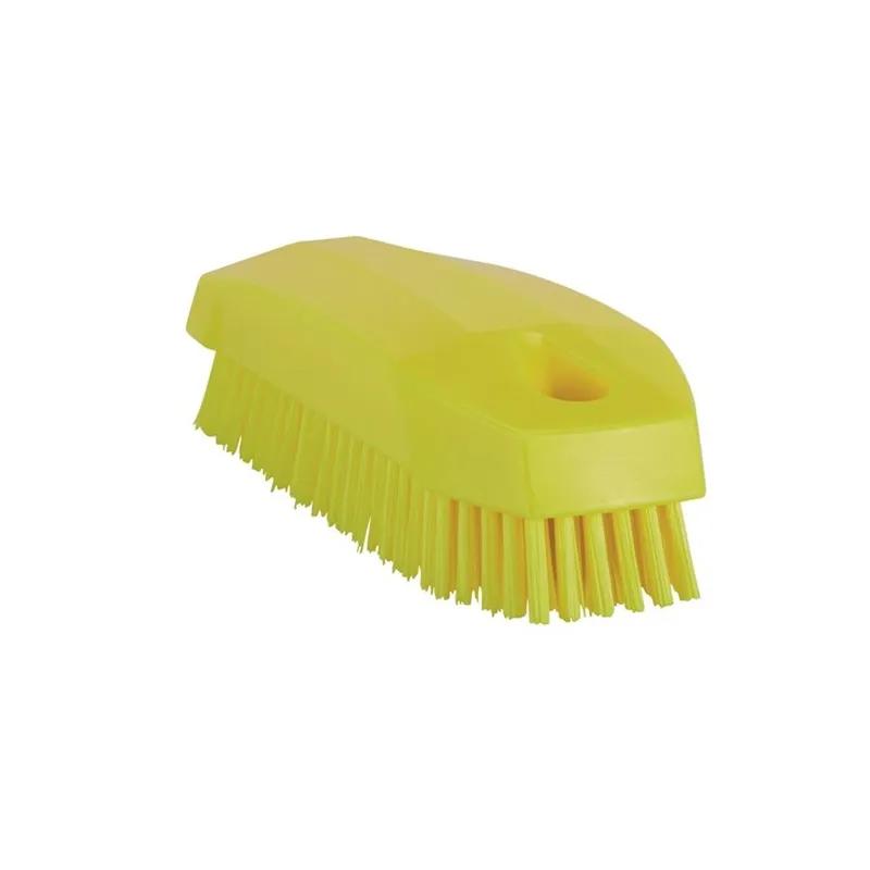 Vikan® Hand & Nail Brush 5.1X2X1.6 IN Small (SM) PP Polyester Stainless Steel Yellow Hard With Hole 1/Each