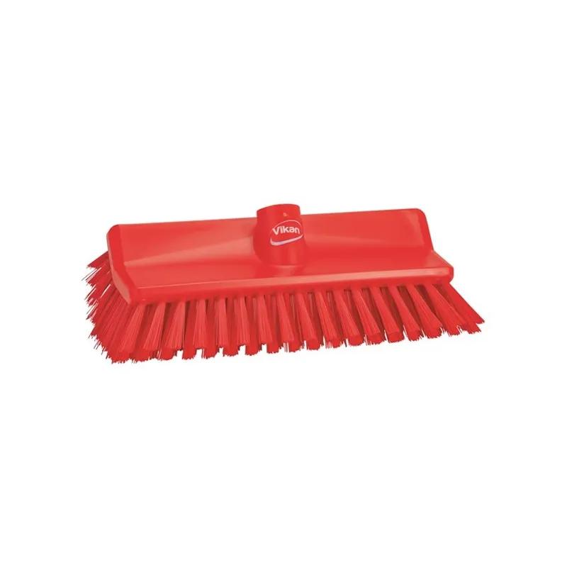 Vikan® Brush 10.4X5.9X3.9 IN Medium (MED) PP Polyester Stainless Steel Red High-Low 1/Each