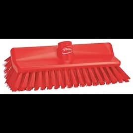 Vikan® Brush 10.4X5.9X3.9 IN Medium (MED) PP Polyester Stainless Steel Red High-Low 1/Each
