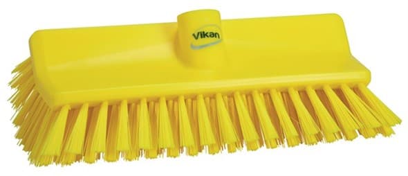 Vikan® Brush 10.4X5.9X3.9 IN Medium (MED) PP Polyester Stainless Steel Yellow High-Low 1/Each