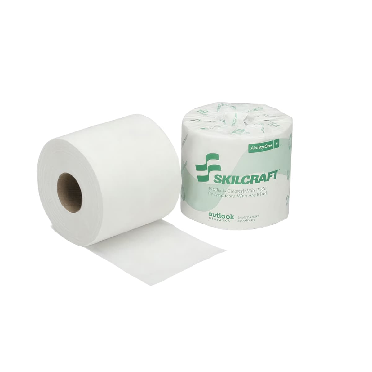 SKILCRAFT® Toilet Paper & Tissue Roll 4X4 IN 2PLY White 550 Sheets/Roll 80 Rolls/Case