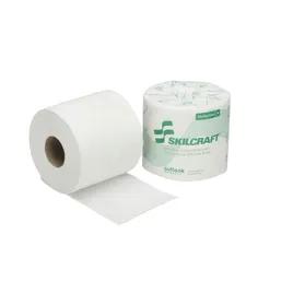 SKILCRAFT® Toilet Paper & Tissue Roll 4X4 IN 2PLY White 550 Sheets/Roll 80 Rolls/Case