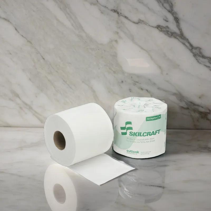 SKILCRAFT® Toilet Paper & Tissue Roll 4X4 IN 2PLY White 550 Sheets/Roll 80 Rolls/Case