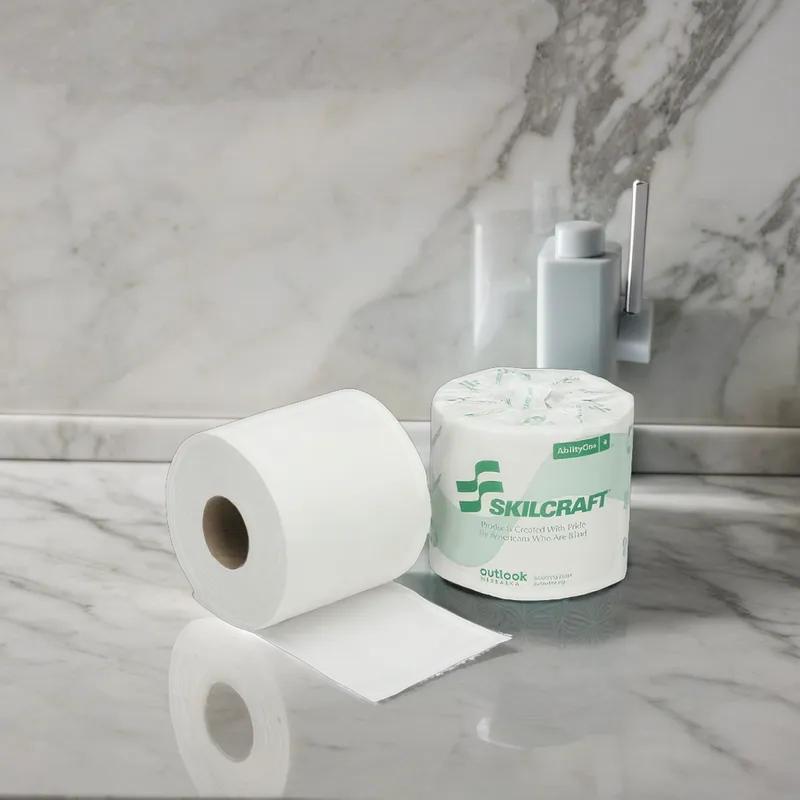 SKILCRAFT® Toilet Paper & Tissue Roll 4X4 IN 2PLY White 550 Sheets/Roll 80 Rolls/Case