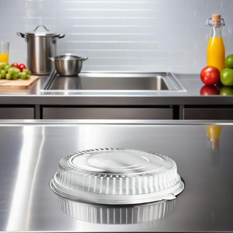 Victoria Bay Lid Low Dome 12X2 IN PET Clear Round For Catering Tray 36/Case