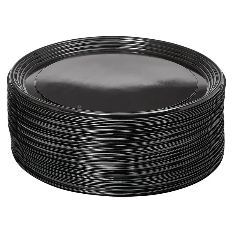 Victoria Bay Serving Tray 16 IN PET Black Round 36/Case