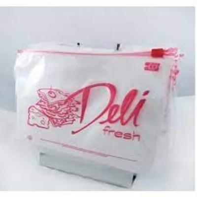 Deli Bag 10X8 IN LDPE 1.5MIL Clear Red With Slide Seal Closure Top Load Reclosable 1000/Case