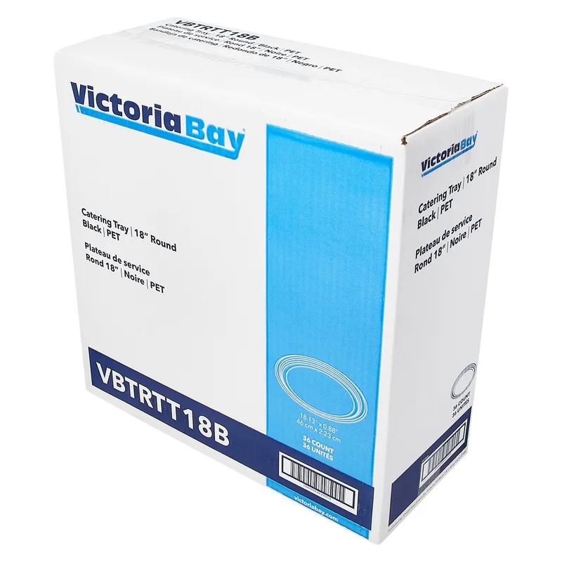 Victoria Bay Serving Tray 18 IN PET Black Round 36/Case